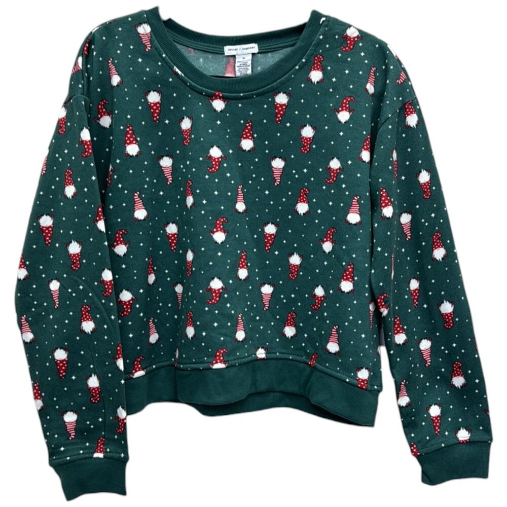 Gnome Christmas Sweatshirt Size XL Green / Better Together NEW